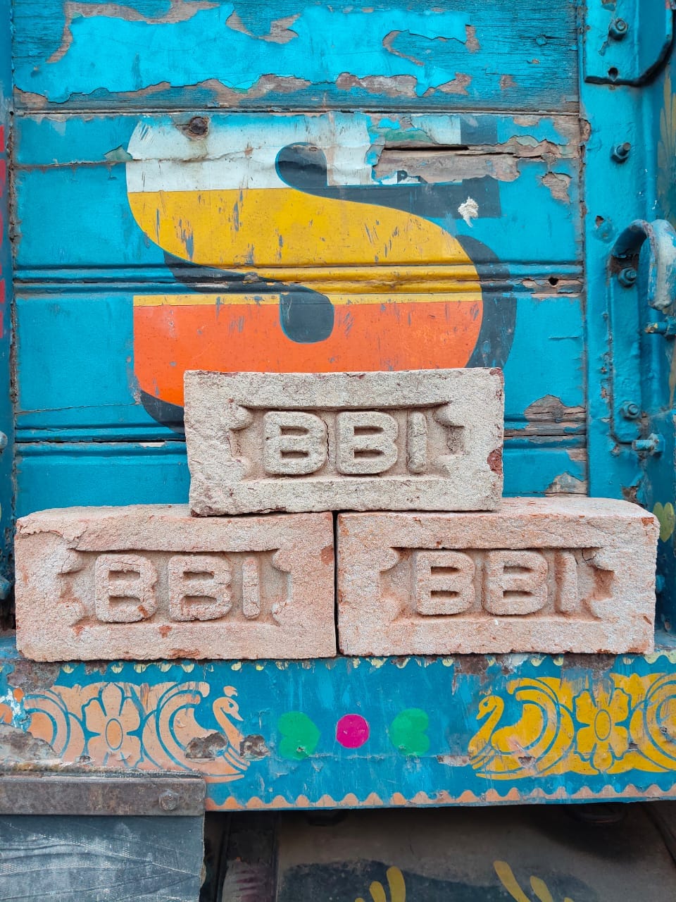Before: PVC bricks freshly delivered to site